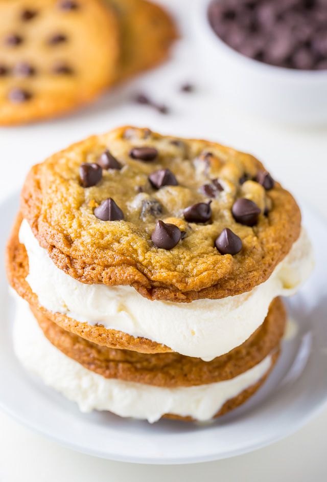 Chocolate Chip Cookie Ice Cream Sandwich